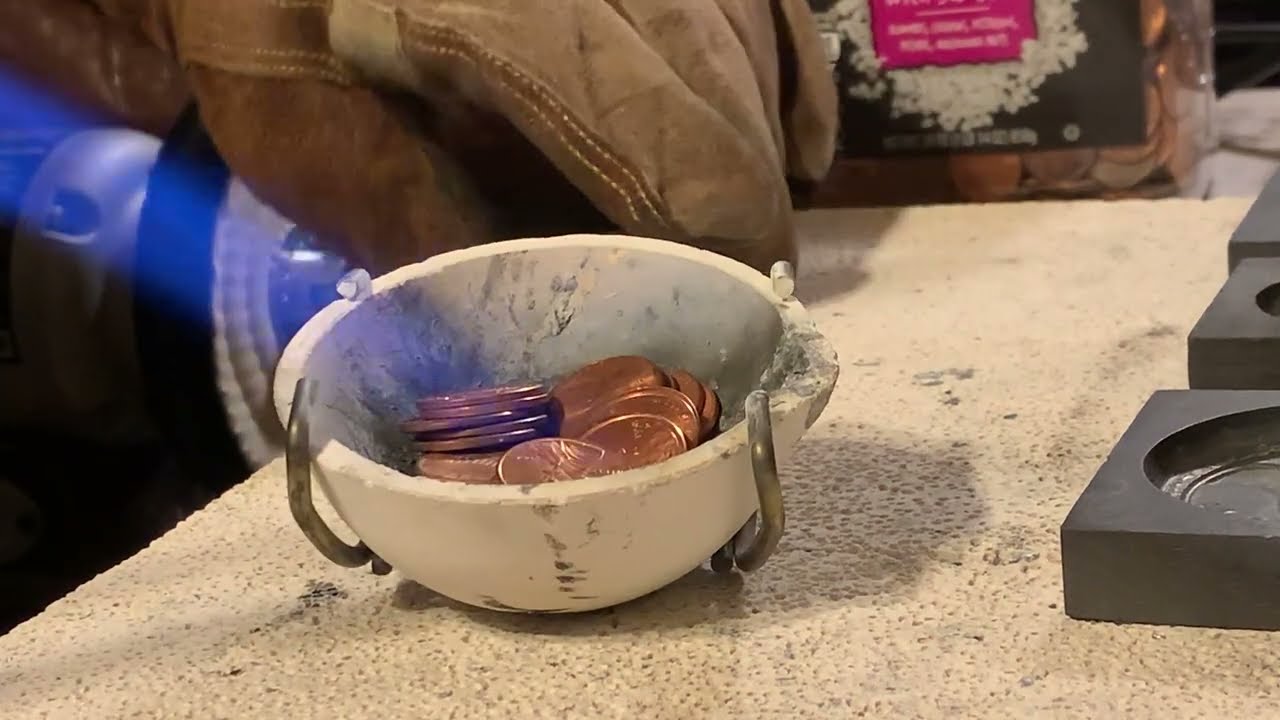 25 Penny Torch Melt for a Spanish Escudo Caribbean Pirate Coin ASMR