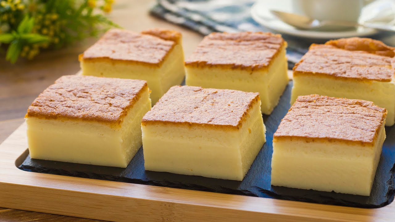 Quadrotti di Torta Magica  - Ricetta Facile  - Easy Magic Cake Recipe - 55Winston55