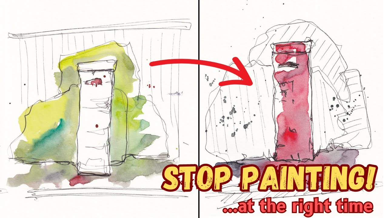 STOP PAINTING! Negative Space - A Loose Urban Sketching Tutorial - How to Sketch for Beginners