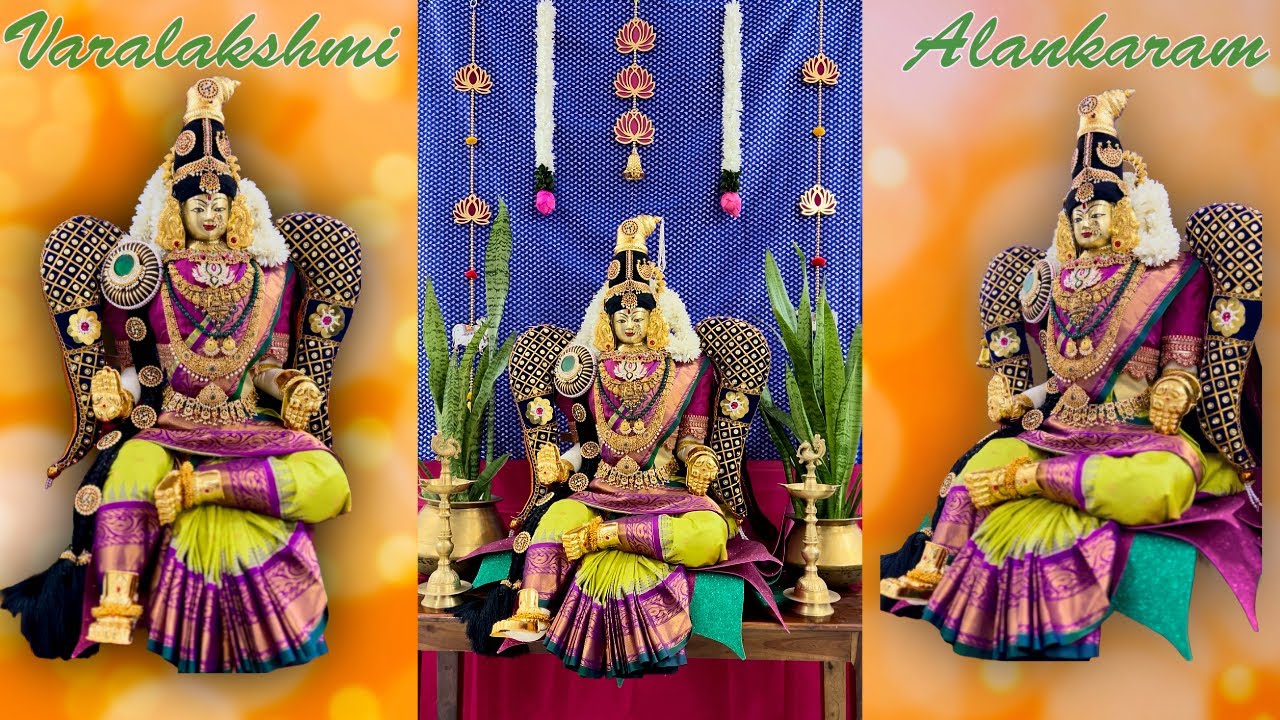 Varalakshmi Alankaram | Varamahalakshmi Saree draping
