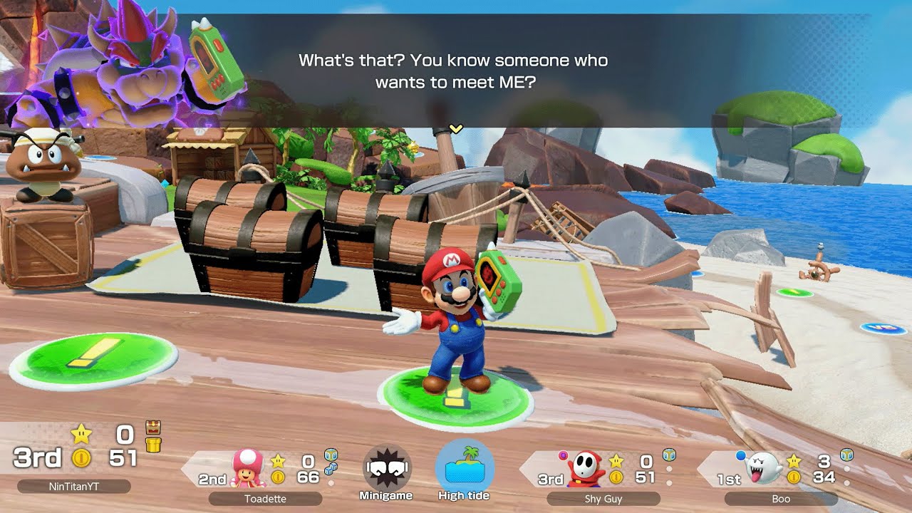 Super Mario Party Jamboree - Mario vs Boo vs Toadette vs Shy Guy - Goomba Lagoon