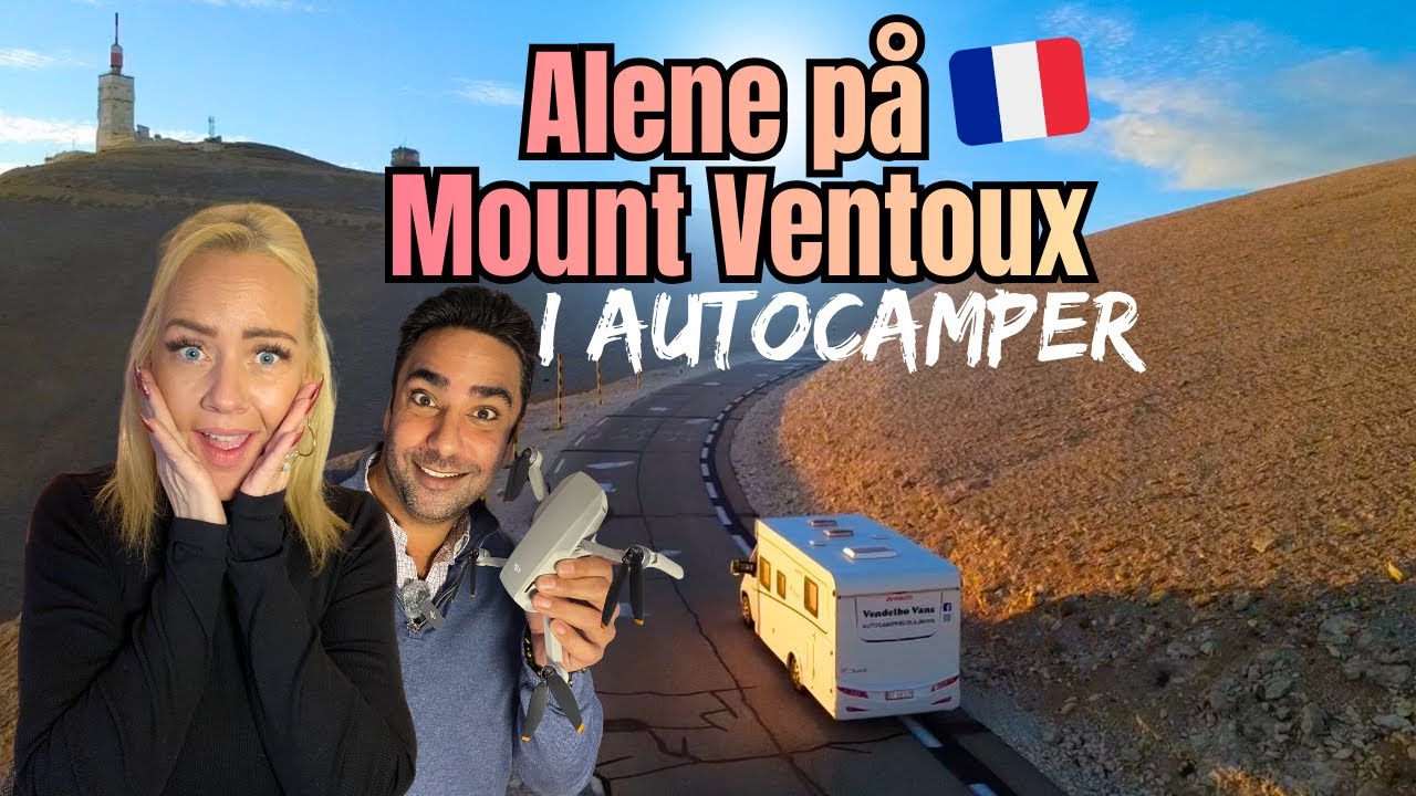 Autocampertur Frankrig. Mount Ventoux i solnedgang.