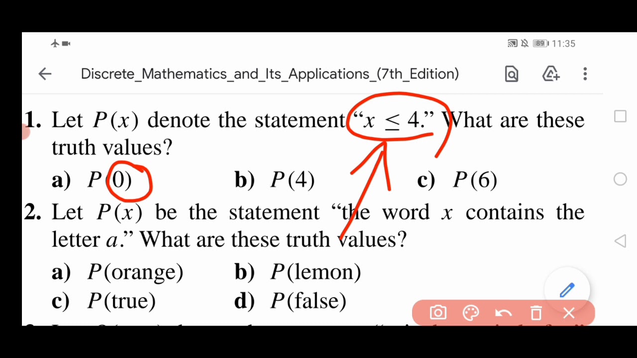Predicates and Quantifiers/Exersice 1.4/Q#1 to 23