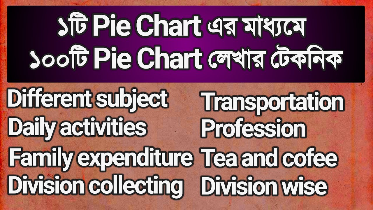 ১টি pie chart এর মাধ্যমে ১০০টি pie chart শিখো || how to write pie chart || pie chart লেখার সহজ উপায়