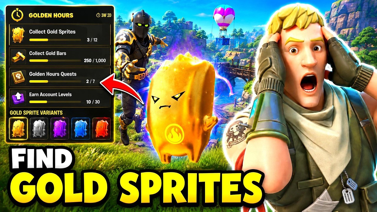 How To Find Gold Sprite Variants During Fortnite Golden Hours - Full Guide