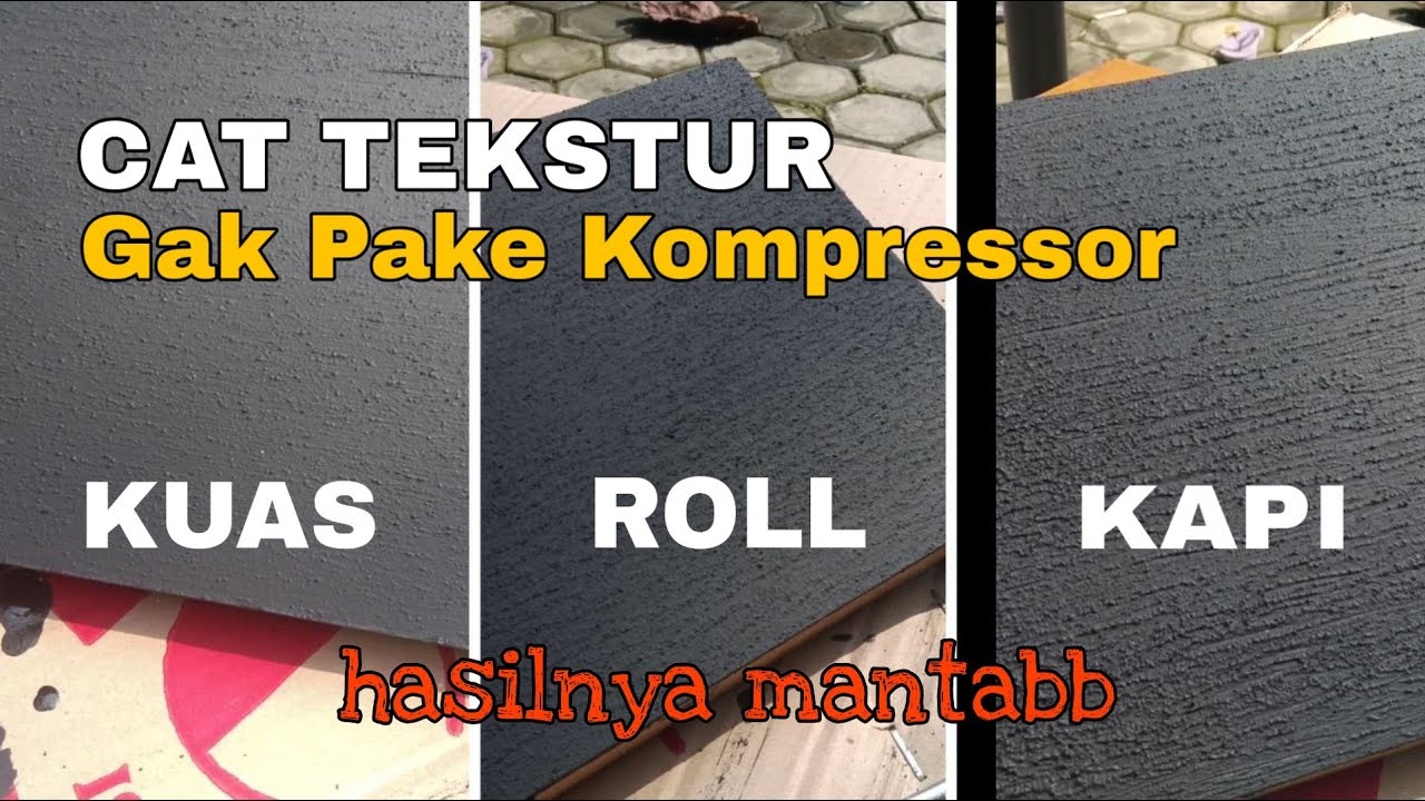Cat tekstur tanpa kompresor, hasil nya mantab! Cuma pakai Kuas, Roll, Kapi