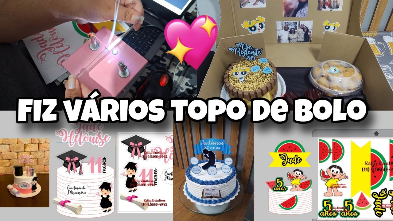 FIZ VÁRIOS TOPOS DE BOLO ROTINA PAPELARIA PERSONALIZADA 