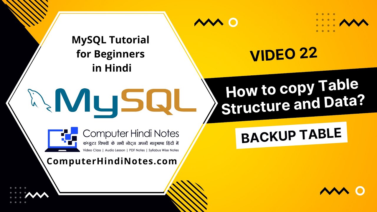 #22 How to create backup of any table in MySQL?