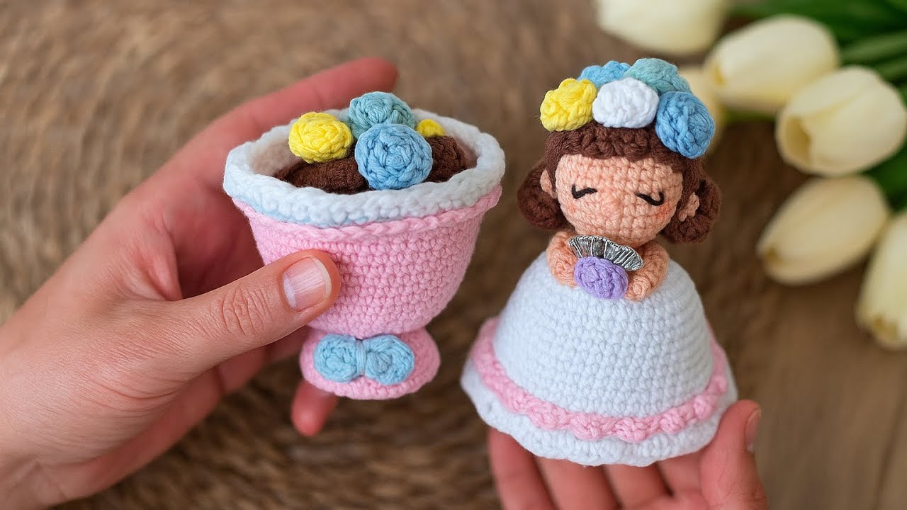 Hem Buket Hem Prenses! Sürpriz Amigurumi Bebek Yapımı |  Surprise Princess Bouquet Doll 2. Bölüm