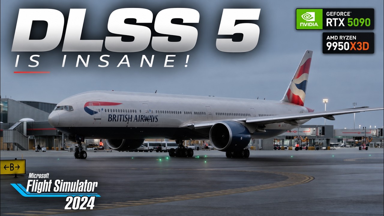 DLSS 5 IS INSANE! 🤯 | RTX 5090 + 9950X3D | B777 Heathrow Takeoff | MSFS 2024