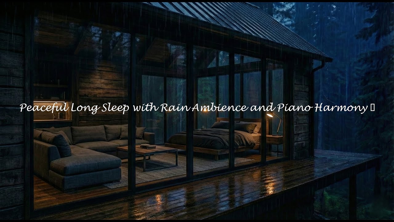 Deep Sleep Rain Ambience with Piano for Long Rest 🌙 #UDk