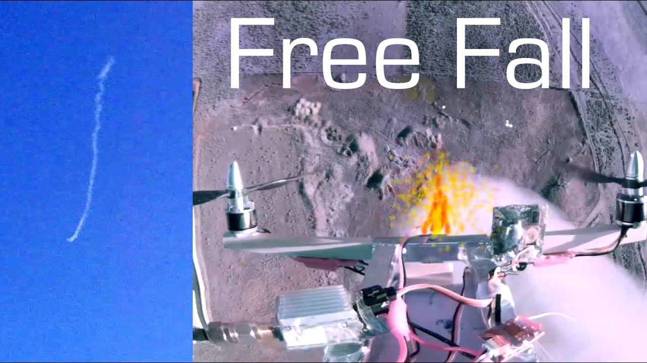 QuadCopter Free-fall With ROCKET ENGINE - RCTESTFLIGHT -