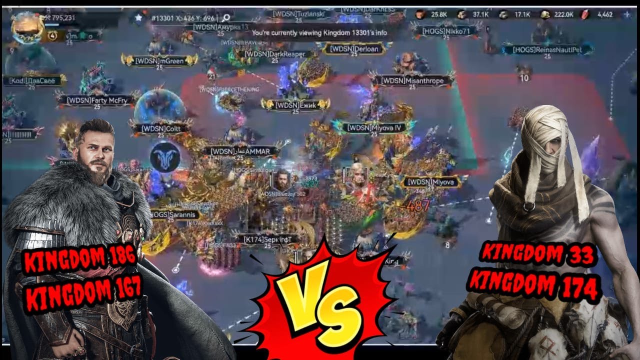 viking rise kvk 7 fight || kingdom 186,167 vs 33,174