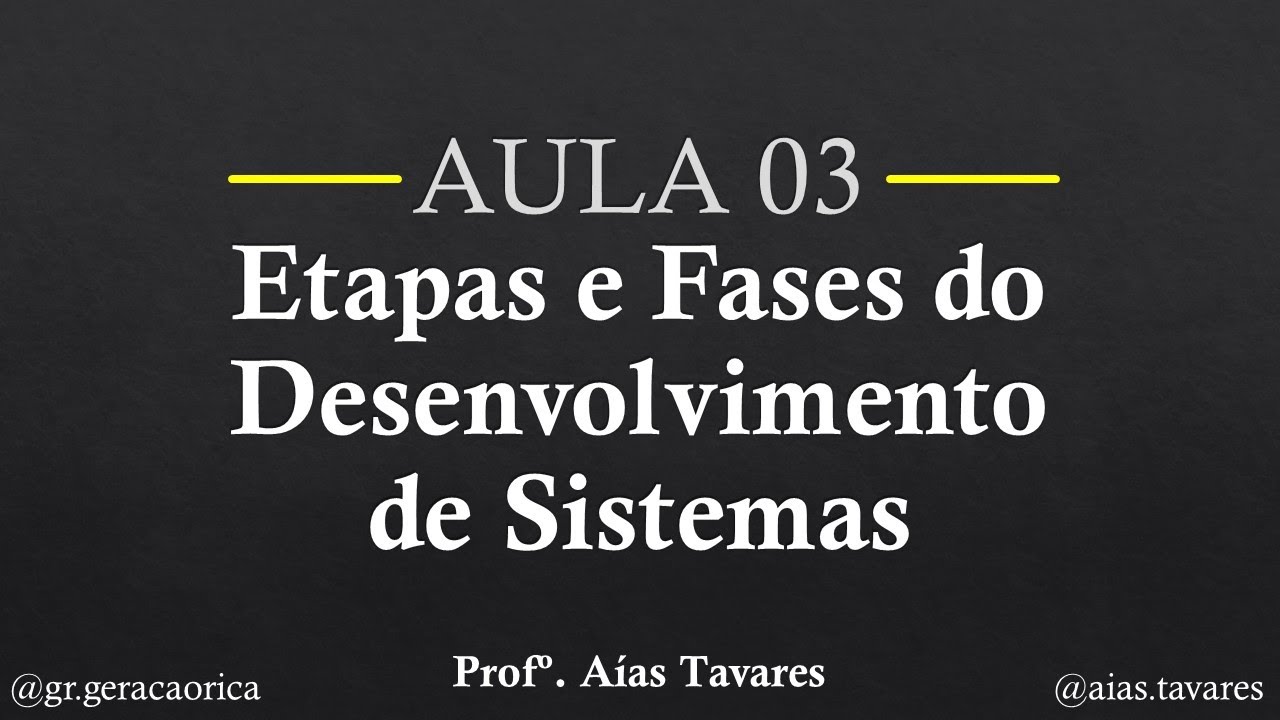 03 - ETAPAS E FASES NO DESENVOLVIMENTO DE SISTEMAS | Análise de Sistemas