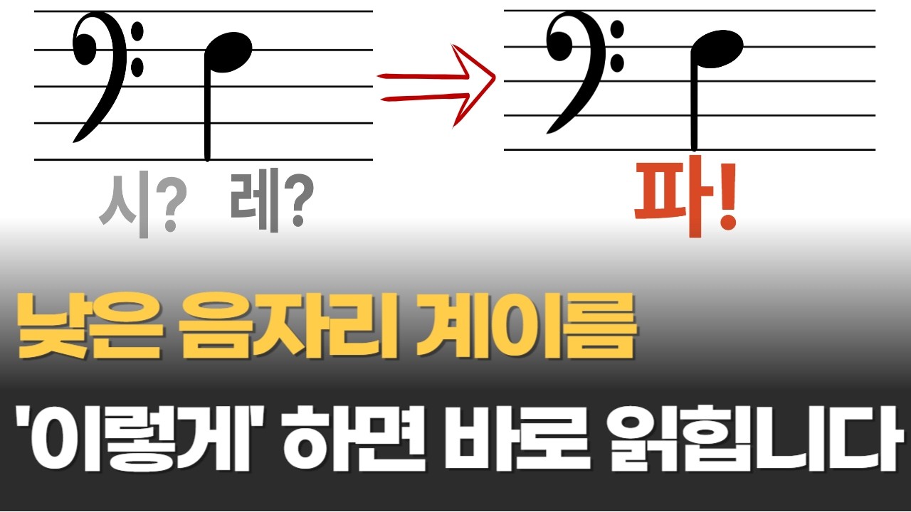 낮은음자리 계이름 이렇게 보세요. l 이 영상 하나로 왼손 반주 바로 가능합니다.