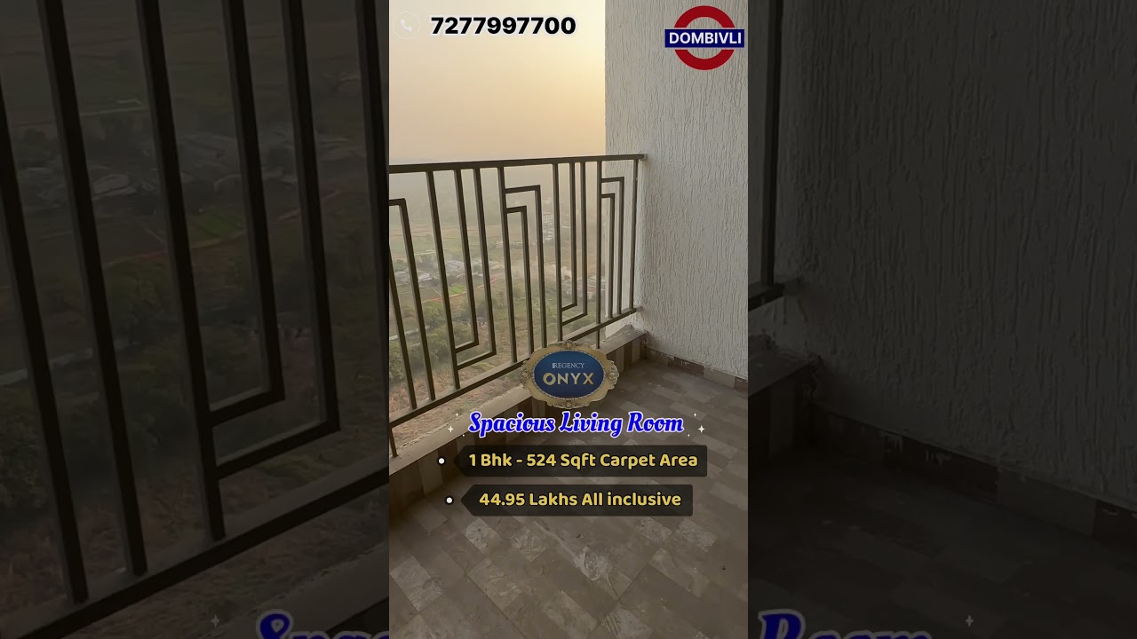 45 Lakhs me 1 Bhk 😍 Onyx Regency Anantam Dombivli ☎️ 7277997700 #regencyanantam