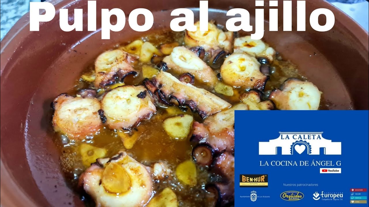 Pulpo al ajillo con manzanilla de Sanlucar