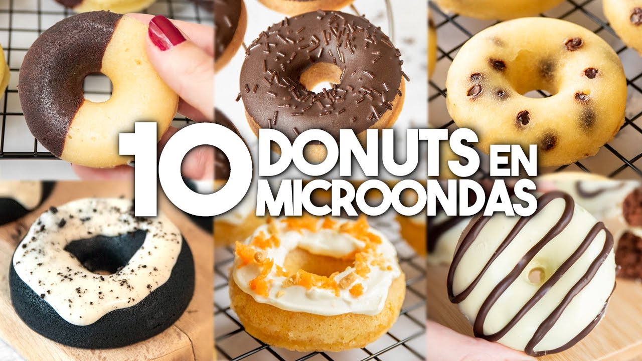 10 RECETAS de DONUTS en MICROONDAS 🍩🍫 | Donas en Microondas en 5 Minutos | Postres en Microondas