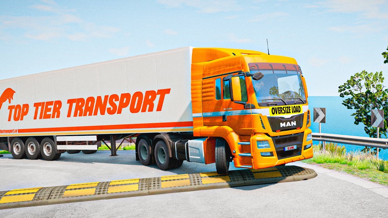 Trucks and Cars vs Speed Bumps | BeamNG Drive | TrucksVs