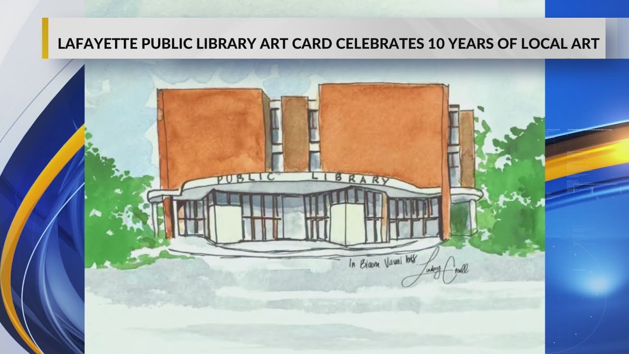 Lafayette Public Library art card celebrates tenth year of local art