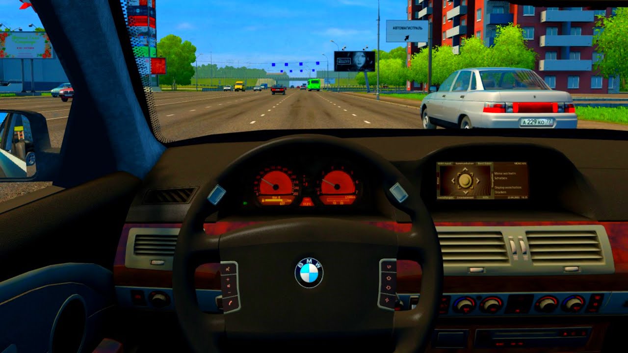 BMW 760Li E65 - City Car Driving [Steering Wheel Gameplay]