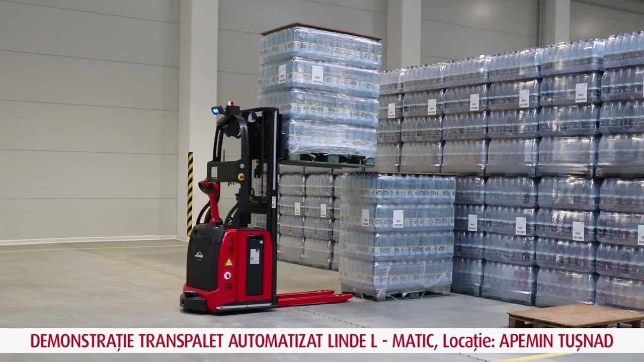 Demonstratie cu transpaleta automatizată Linde L Matic