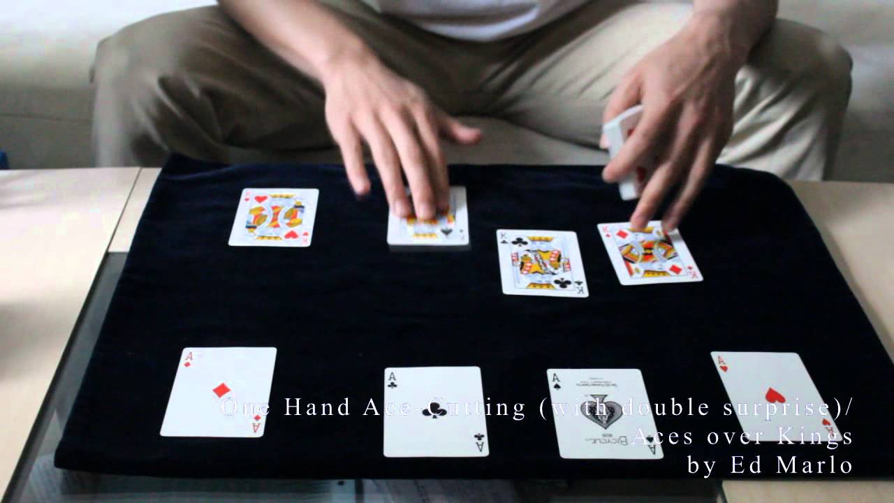 One Hand Ace-Cutting (with double surprise)/Aces over Kings by Ed Marlo [tutorial]