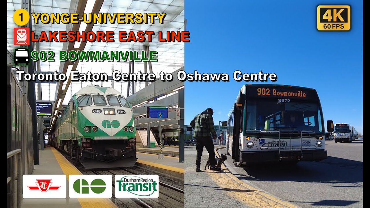 TTC, GO & DRT POV Walk: Toronto Eaton Centre to Oshawa Centre Via Oshawa GO Station