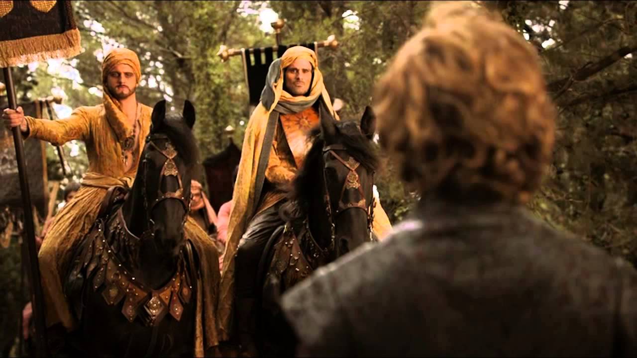 S4E1 Game of Thrones: Tyrion & Co. awaiting the Dornishmen