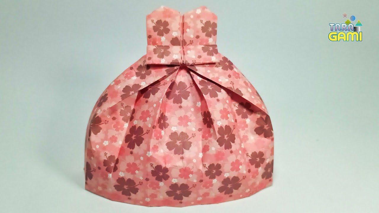 Dress Origami | Gown Dress Origami | Gown From Folded Paper | How to Fold Easy Origami Dress