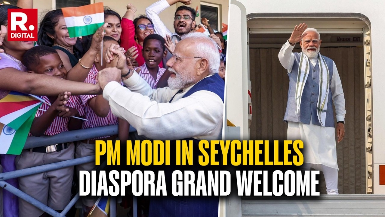 LIVE: PM Modi Arrives in Seychelles | Grand Welcome by President Herminie & Indian Diaspora