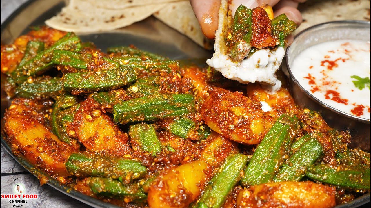 टिफिन के लिए आलू भिंडी की नयी मसालेदार सब्जी Aloo Bhindi Recipe in Hindi  Bhindi ki Sabji SmileyFood