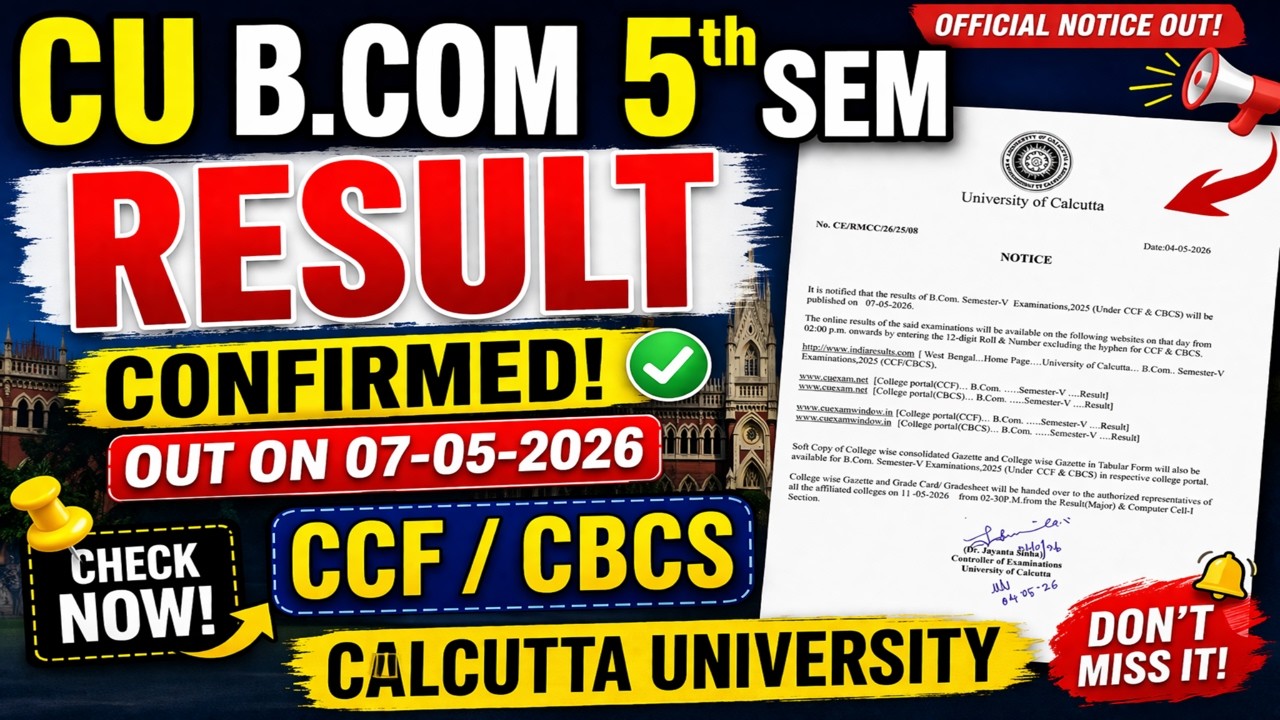 CU B.COM 5th SEMESTER RESULT // CCF/CBCS