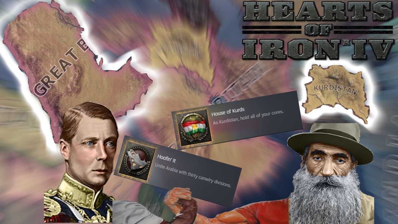Hearts of Iron 4 Hoofin' it и достижения House of Kurds в одной игре