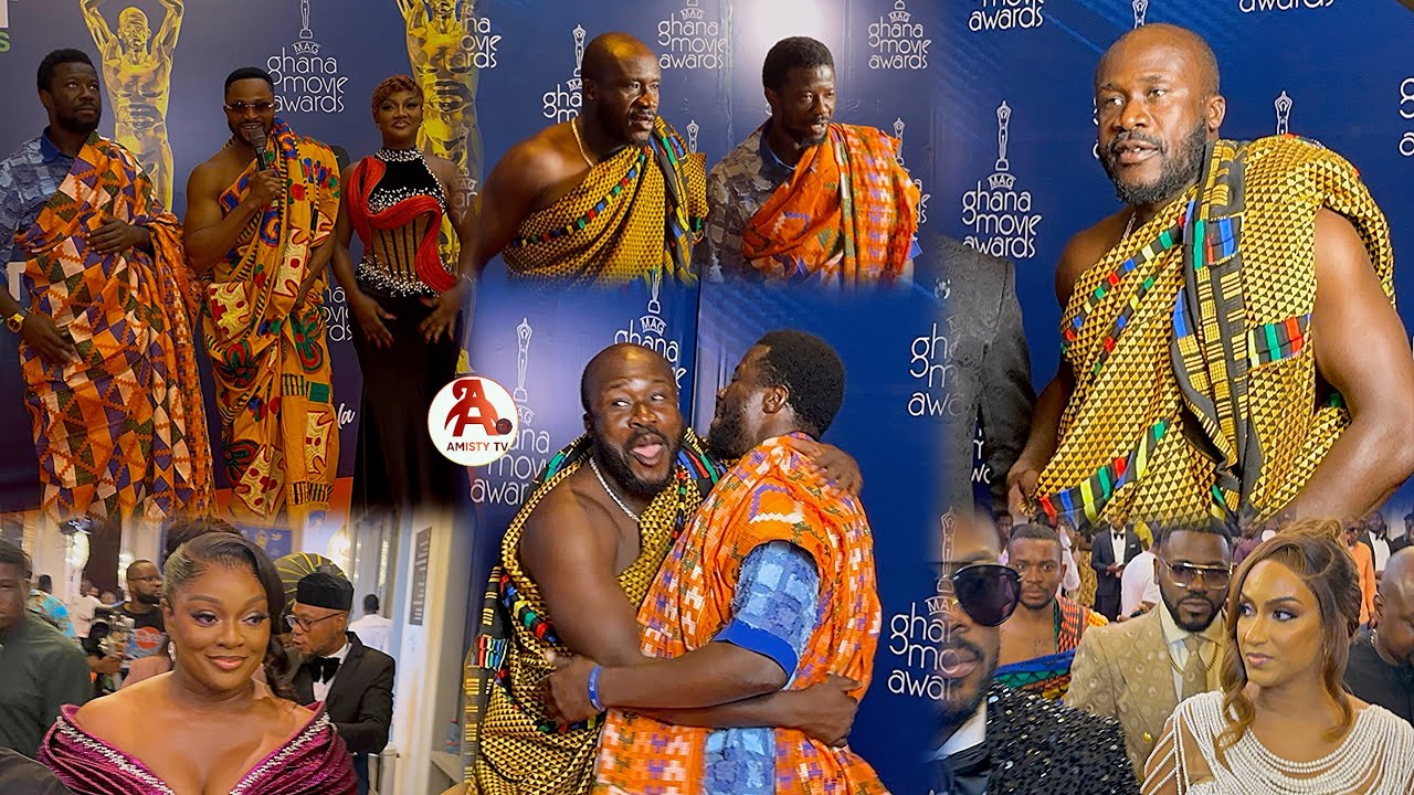 Beautiful😍Kwaku Manu,Dr Likee made a stunning appearance in elegant Kente attire @Ghana Movie Awards