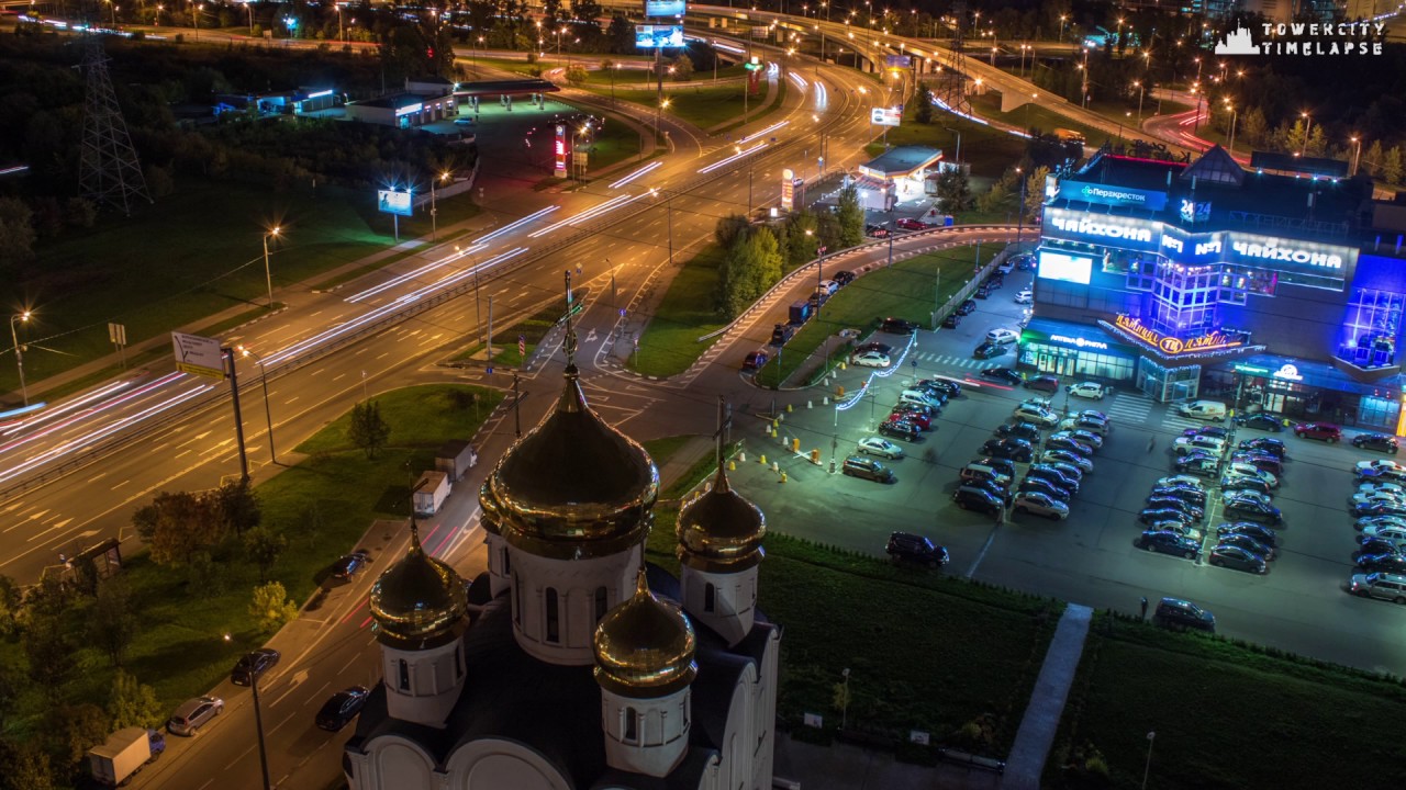 Evening speed Moscow timelapse 2016