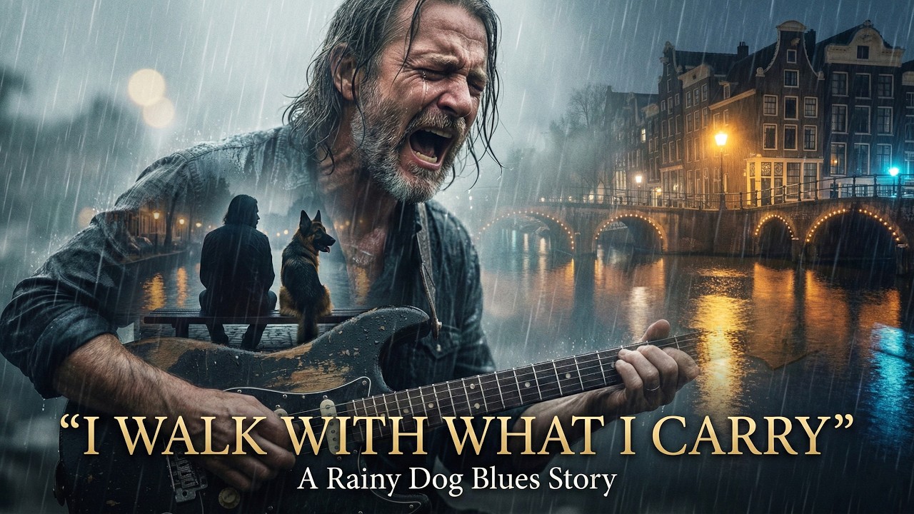 I Walk With What I Carry — Emotional Blues 🌧️ Amsterdam Rain | Rainy Dog Blues Radio