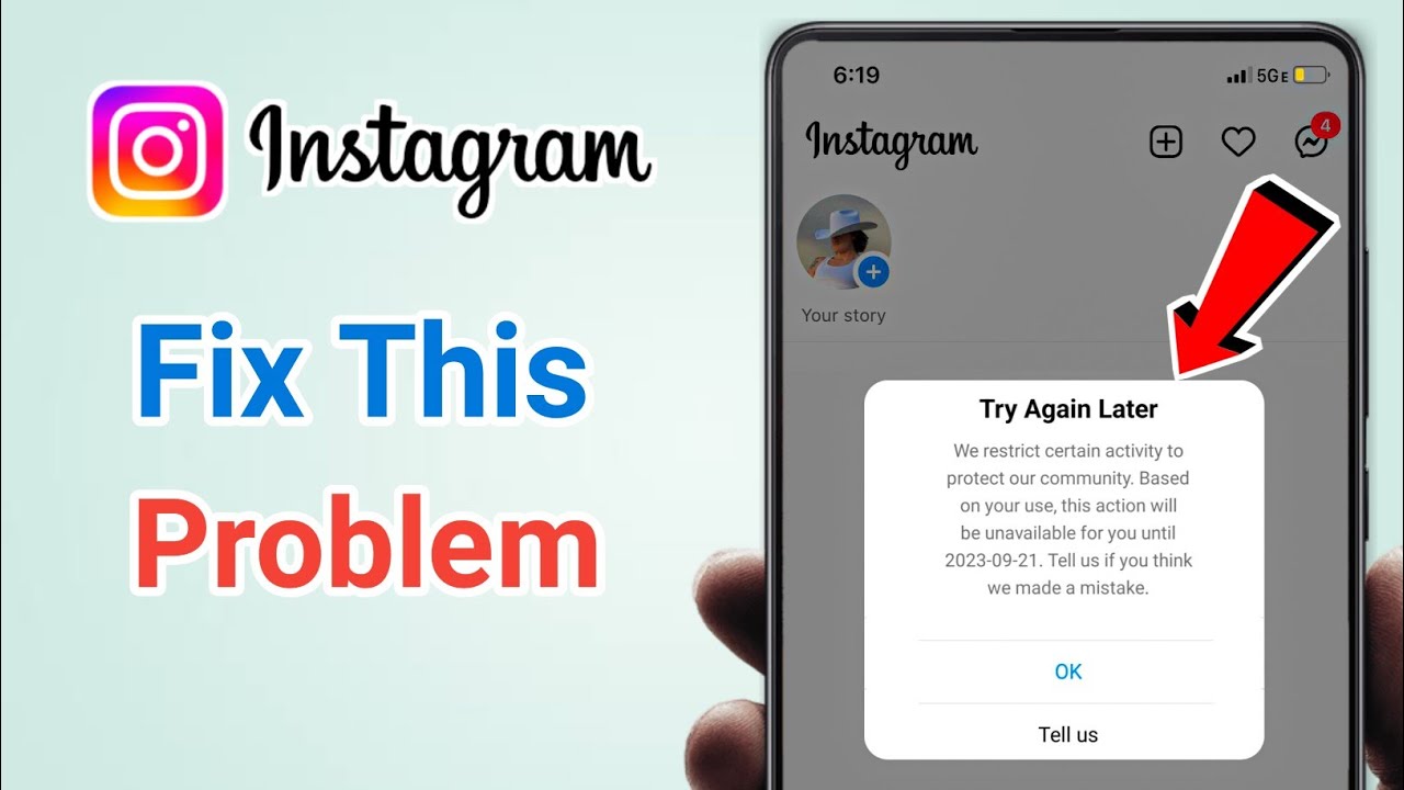 We restrict certain activity to protect our community | Instagram try again later problem solved 