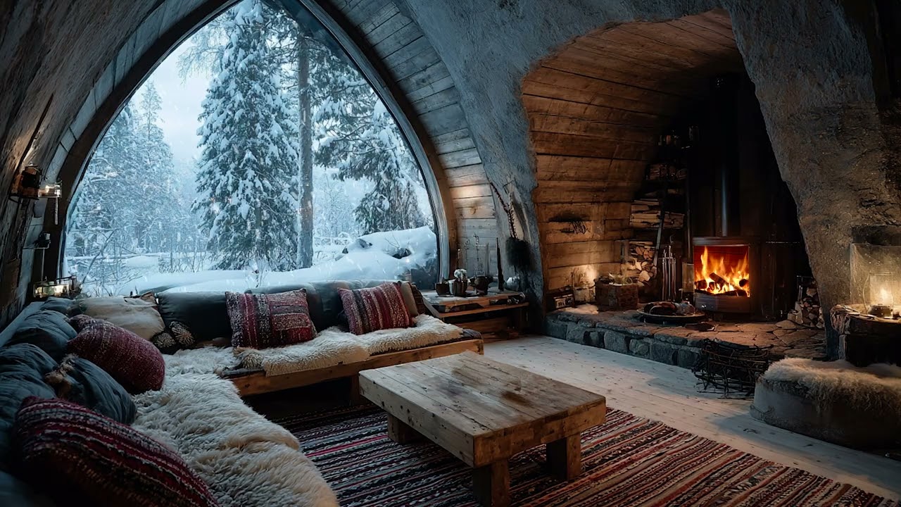Hushed Winter | Endless Snowfall Night Ambience for Deep Sleep Relaxation and Peaceful Calm