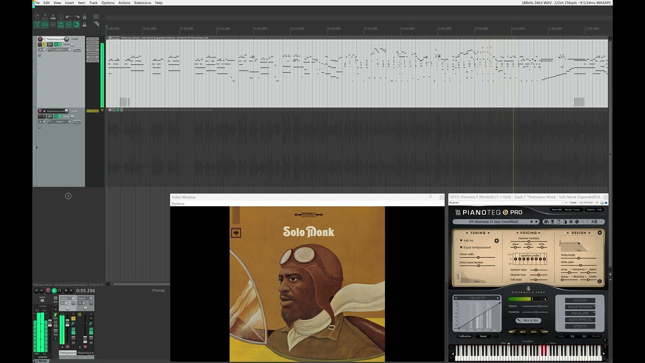 MIDI transcription of "Thelonious Monk - Solo Monk (Expanded Edition) - 04 North Of The Sunset"