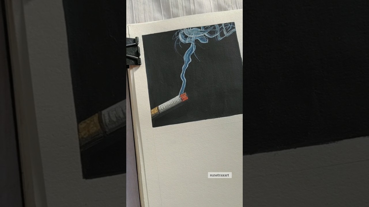 Smoking kills 🚭 cigarette art 🚬 #smoking #gouachepainting #realisticart #shorts #cigarette