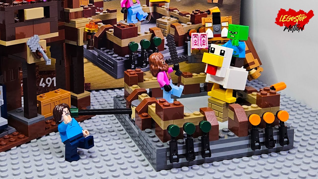 Unboxing & Stop Motion Build – LEGO 21272 Minecraft Woodland Mansion Fighting Ring!