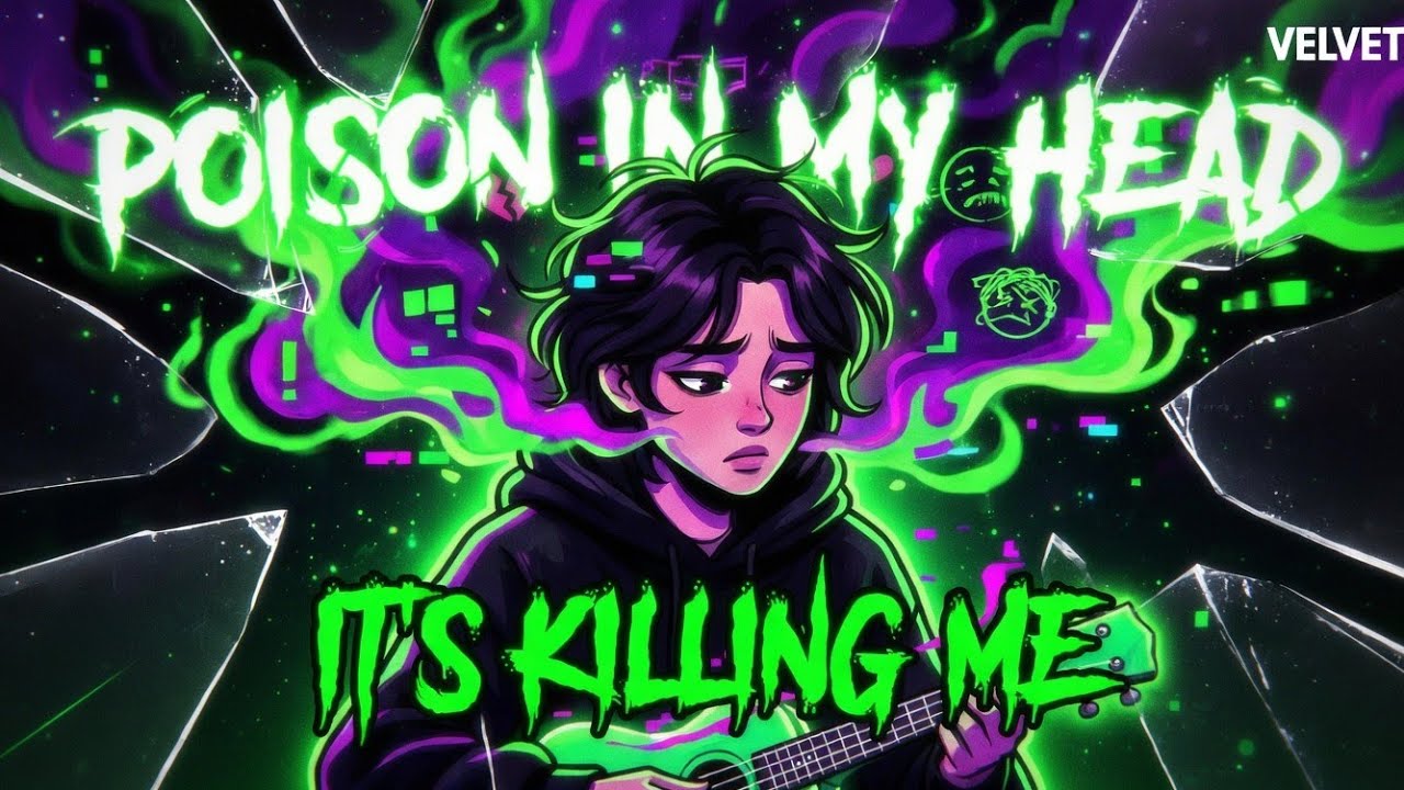 Velvet Frequency - Poison in My Head (Official Lyrics Video) | Sad Lo-Fi Bedroom Pop