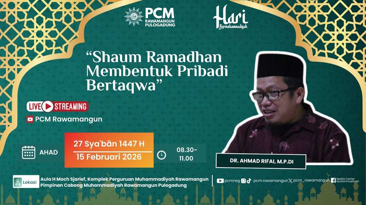 Pengajian PCM - Saum Ramadan Membentuk Pribadi Bertakwa
