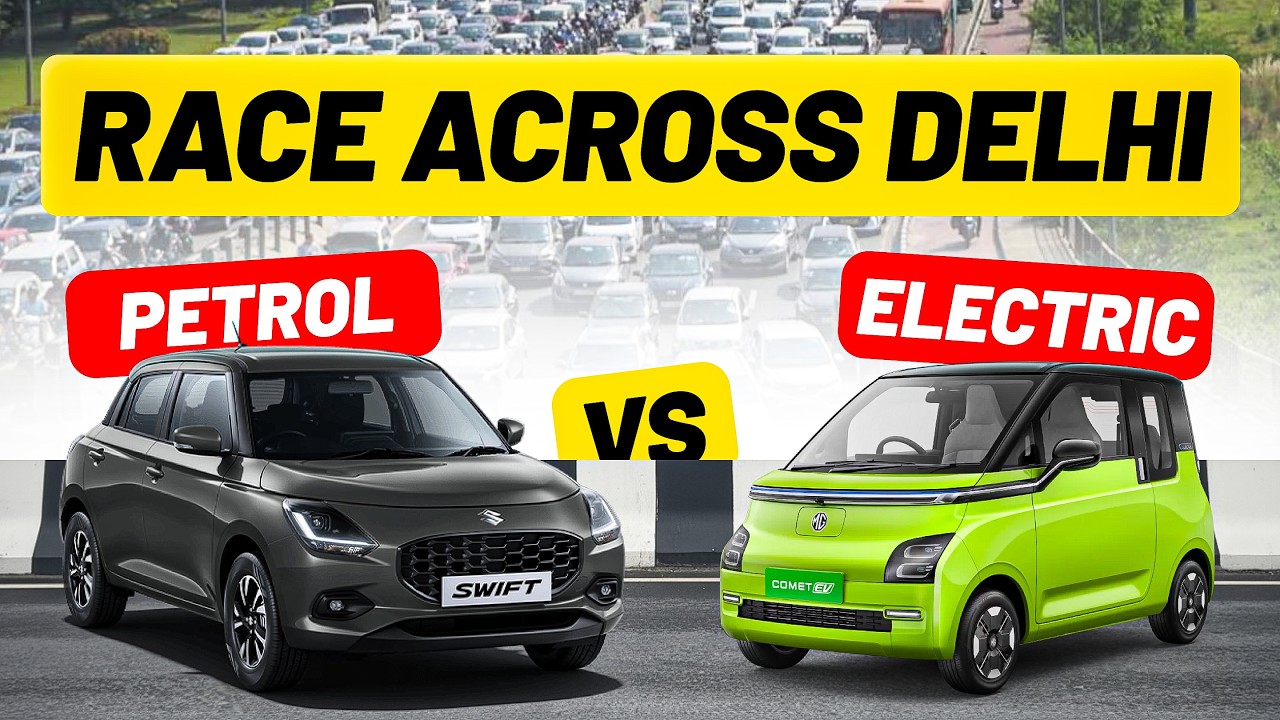 MG Comet EV vs Maruti Swift Petrol | Top Gear Style City Race in Delhi Traffic