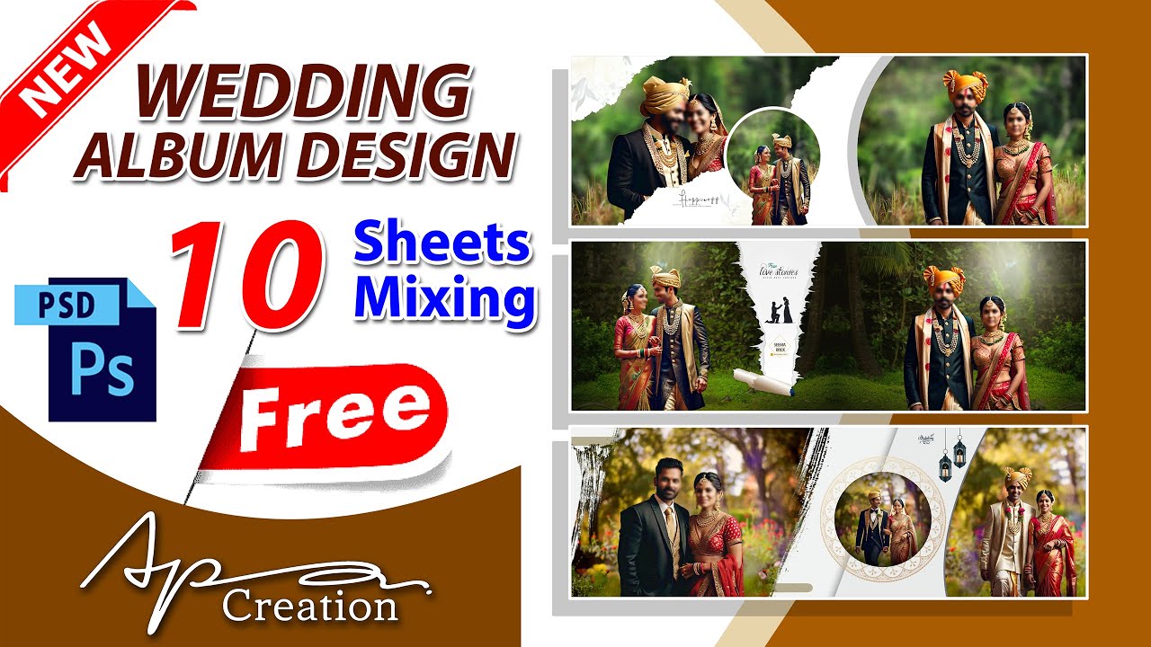 New Wedding album design 12x36 psd free download 2025