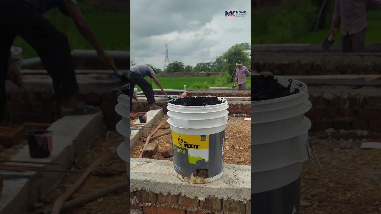 Bitumen Coating DPC level 💯🏡 #drfixit #bitumen #waterproofing #dampproofing #structure #no #seepage
