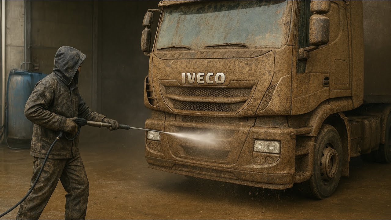 Epic Muddy IVECO Truck Cleaning with High Pressure Washer | Satisfying Deep Clean!