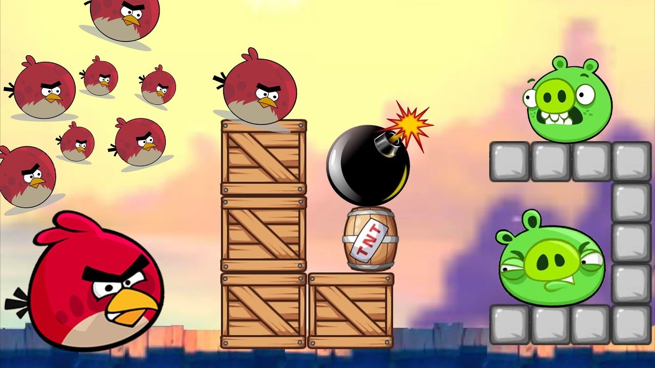 Boom Bad Piggies - ALL THE DIFFERENT PIGGIES GOT BLASTED BY RED BIRDS!