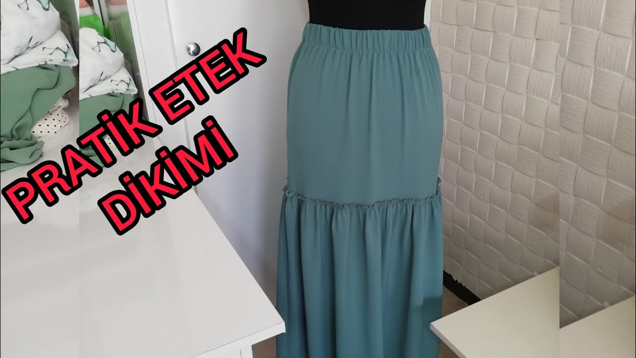 PRATİK BÜZGÜLÜ ETEK  KESİMİ DİKİMİ
